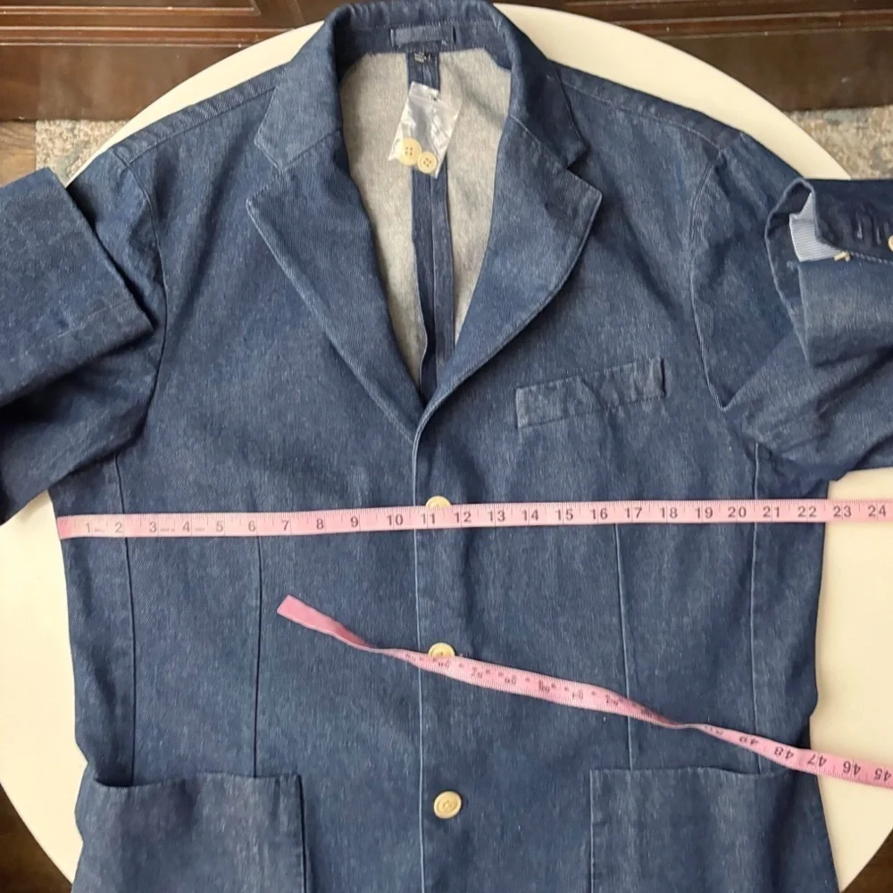 J. Peterman Men’s Denim Blazer Chore Coat Size 42R NWOT